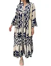 V-neck Printed Bohemian Dress