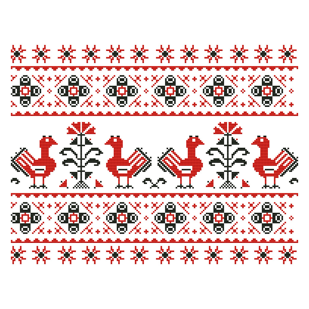

Flowers Pattern Totem - 11CT Stamped Cross Stitch - 40*50CM, 501 Original