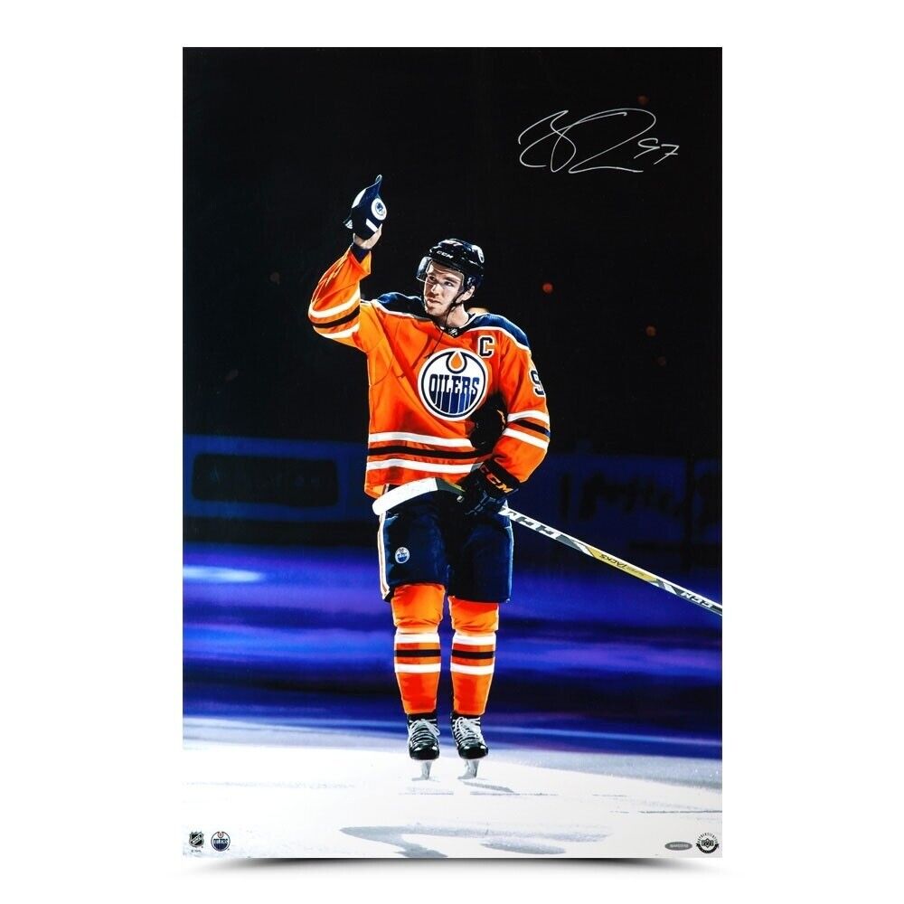 Connor McDavid Signed Autograph 20X30 Photo Poster painting Opening Night Hat Trick