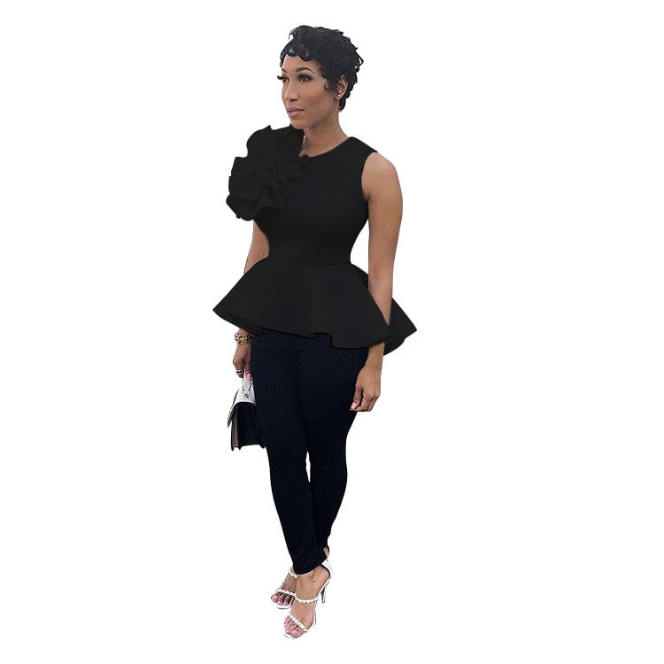 Women's Summer Ruffles Hem Sleeveless Top Temperament Commute