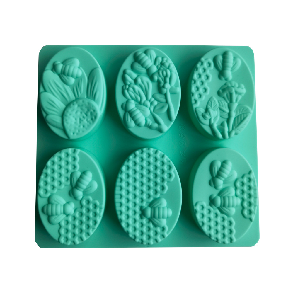 DIY 6 Styles Bee Silicone Soap Mold Handmade Ice Cream Jelly Pudding Chocolate Baking Multi-Purpose Mold Soap Baking Supplies