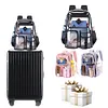 PVC Clear Outdoor Backpack Multi Pocket Transparent Sports Backpack Hiking Bag