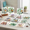 12Pcs Flower Drink DIY Diamond Painting Greeting Cards for Adult Holiday Gifts