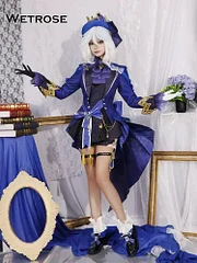 [Wetrose] In Stock SSR Furina Focalors Genshin Impact Cosplay Costume Black White Set