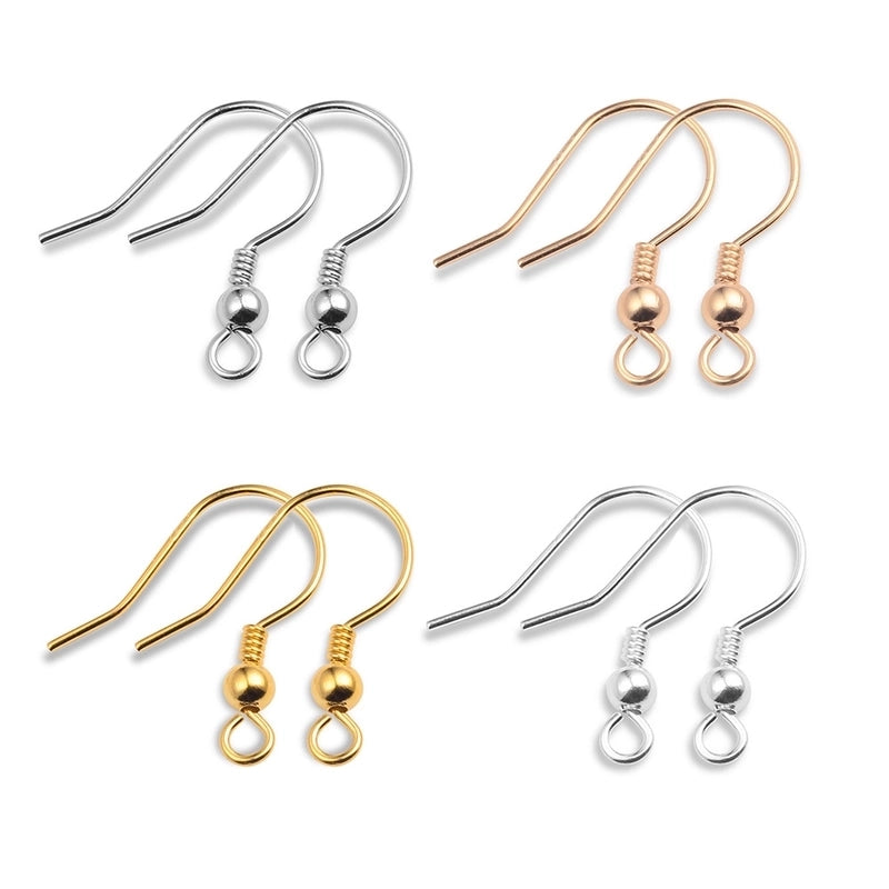 1 Piece 925 Sterling Silver Solid Color Hook Earring Findings Ear Hook