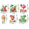 (US Only)6Pcs DIY Summer Drinks Diamond Painting Fridge Magnets Kit for Art Crafts Gift