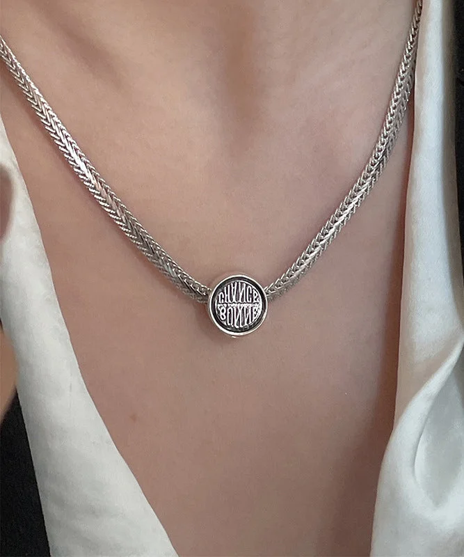 Unique Silk Sterling Silver Pendant Necklace