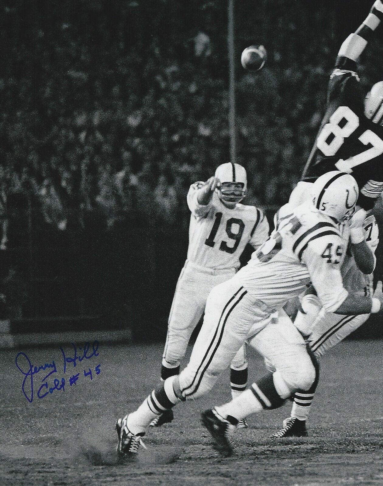 Signed 8x10 JERRY HILL Baltimore Colts Autographed Photo Poster painting - w/COA