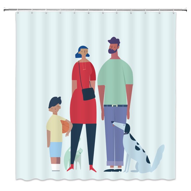 

Shower Curtain – Family of Three Warm-180*180cm, 501 Original