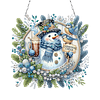 Christmas Snowman DIY 2D Flat Acrylic Double Sided Diamond Painting Hanging Pendant