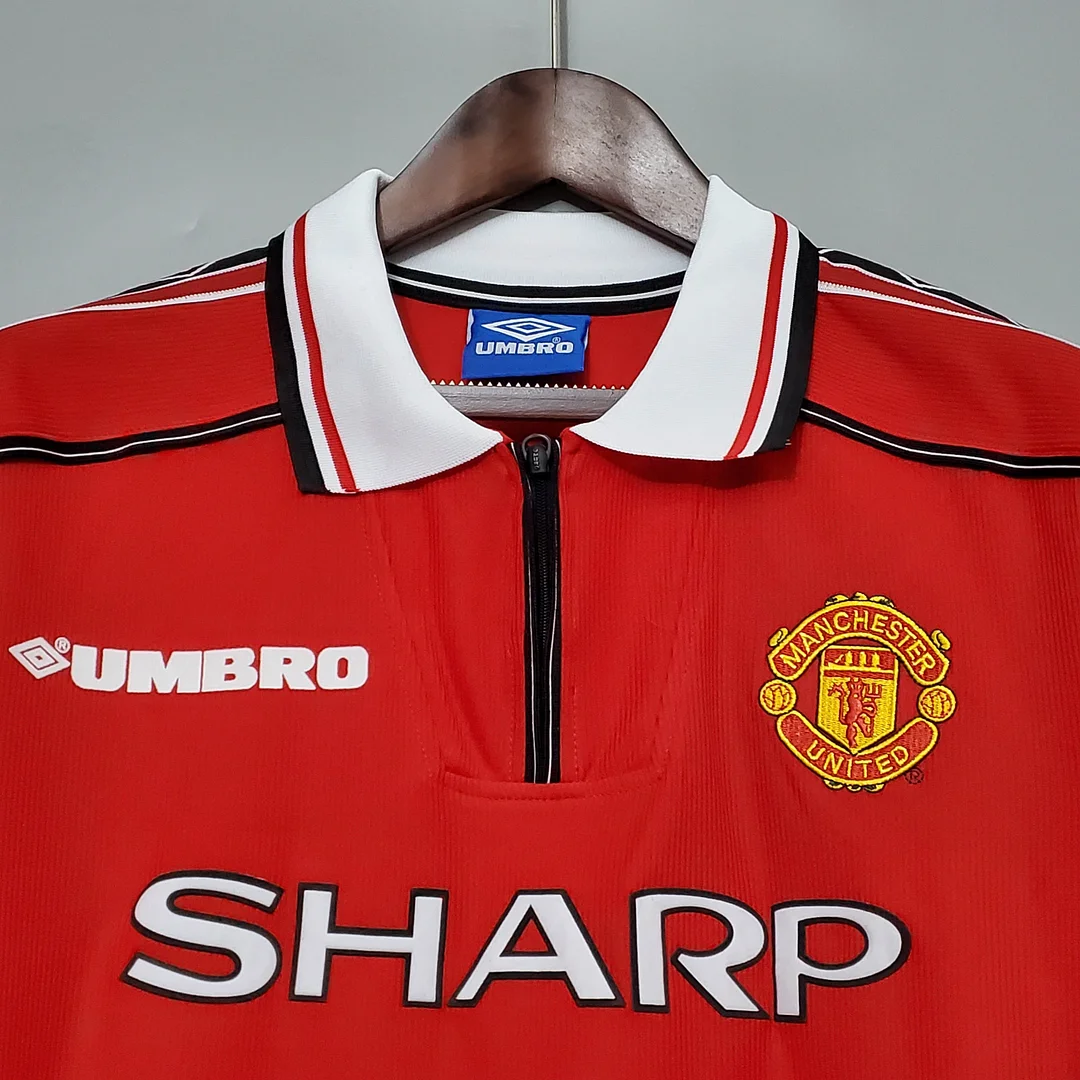 1998-1999 Retro Long Sleeve Manchester United Home Football Shirt 1:1 Thai Quality