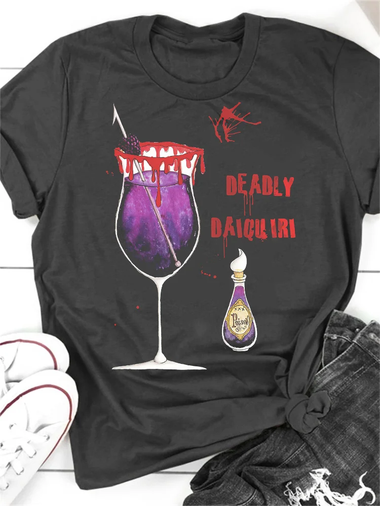 Halloween Deadly Daiquiri O Neck T Shirt