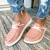 Women's Canvas Lace-up Loafers Flat-bottom Lace-up  Shoes