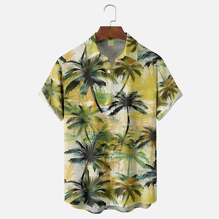 Simpfit Hawaiihemd mit Brusttasche und Palmenmotiv für Herren