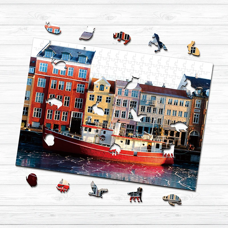Ericpuzzle™ Ericpuzzle™Nyhavn Canal Wooden Puzzle