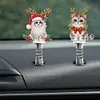 5PCS 2D Flat Xmas Cat DIY Diamond Painting Shake Car Ornaments for Center Console