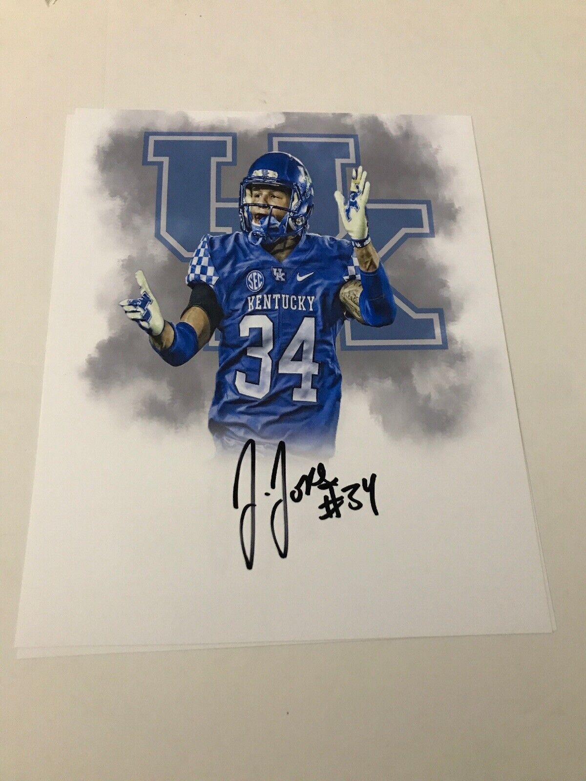 Jordan Jones Kentucky Wildcats signed autographed 8x10 football Photo Poster painting