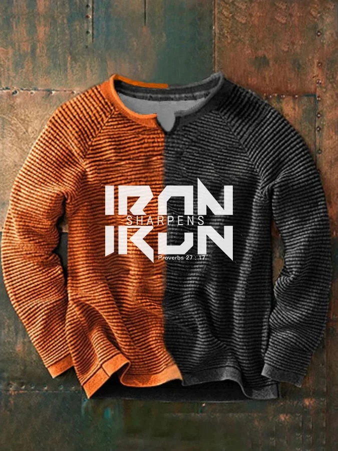 Men's Iron Sharpens Iron Print Casual Sweatshirt