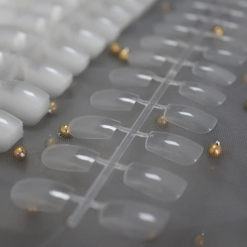 1 lot 10 Kits Clear Matte Manicure Tips Glossy French Nail Tip Transparent 24 Nails Kit Faux Ongles DIY Medium Tips-Nail Inspo