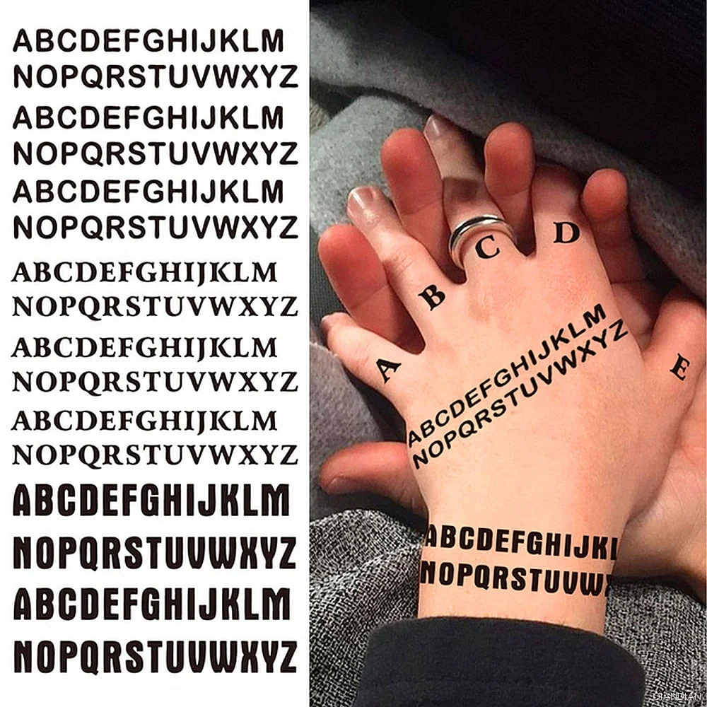 Watercolor Arm Letter Temporary Tattoos Sleeve English Word Lip Print Feather Decorate Realistic Fake Body Women Totem Sticker