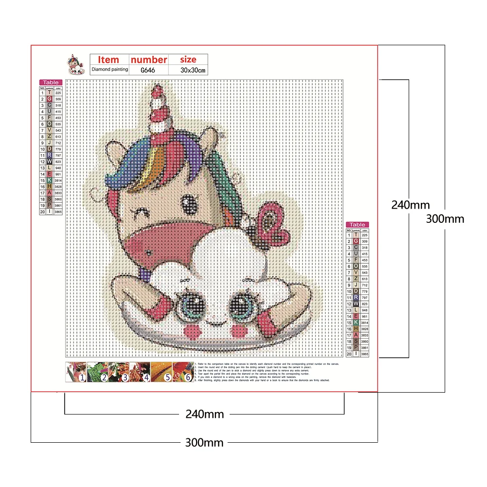 Cartoon Unicorn 5D DIY Full Round Drill Diamond Painting Mosaic Gift (G646)