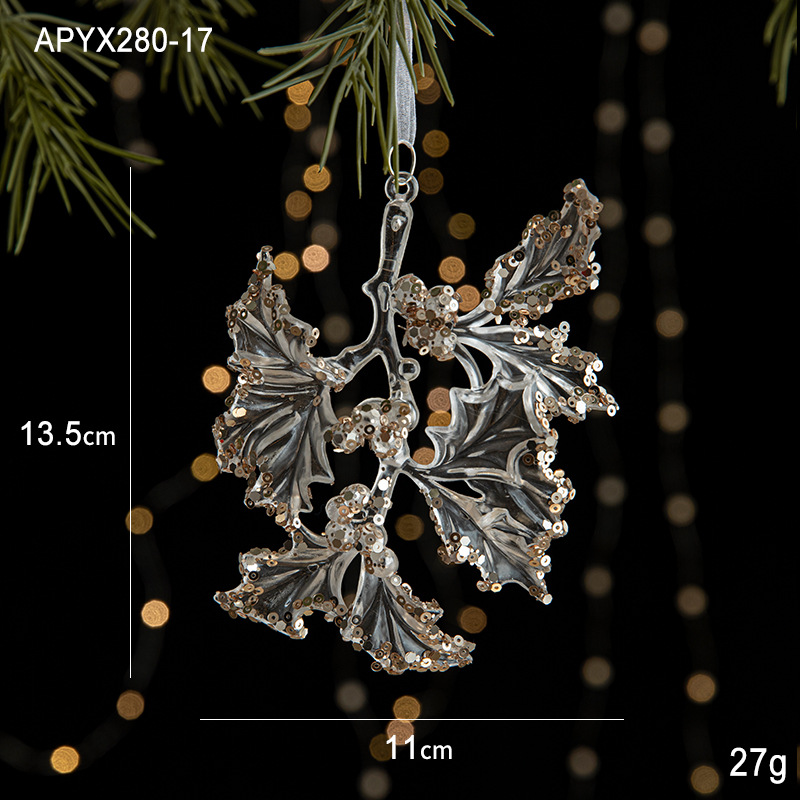 Christmas decorations sequins acrylic pendant transparent snowflake pendant Christmas tree scene layout props-MERUMOTE