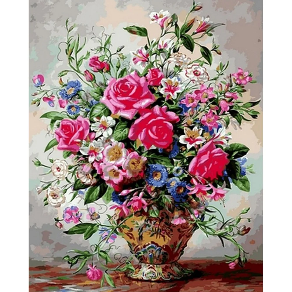 Flowers in Vase - Full Round - Diamond Painting(40*50cm)