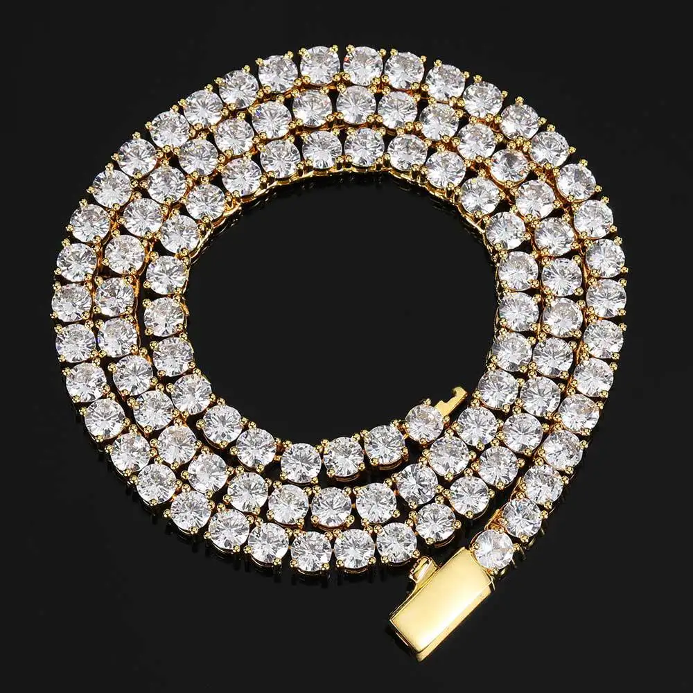 Unisex 3MM/4MM/5MM Iced Out CZ Stones Tennis Chains