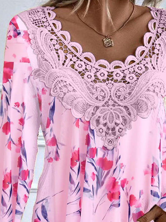 Women Half Sleeve V-neck Solid Color Dress