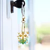 (US Local)6Pcs Acrylic Double Sided Cross Flower Diamond Painting Keychain for Bag Decor