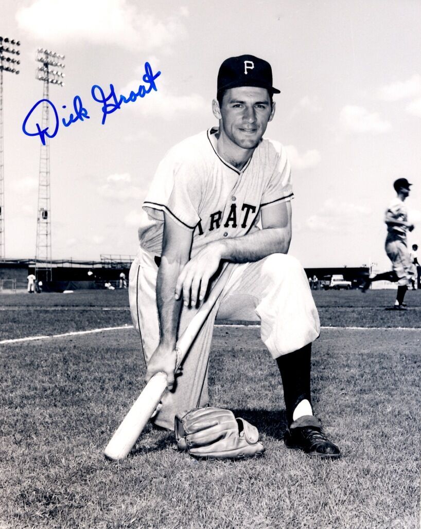 Signed 8x10 DICK GROAT Pittsburgh Pirates Photo Poster painting- COA