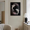 DIY Pearl Painting Love Dolphin for Home Wall Decor with Frame(40x30cm)