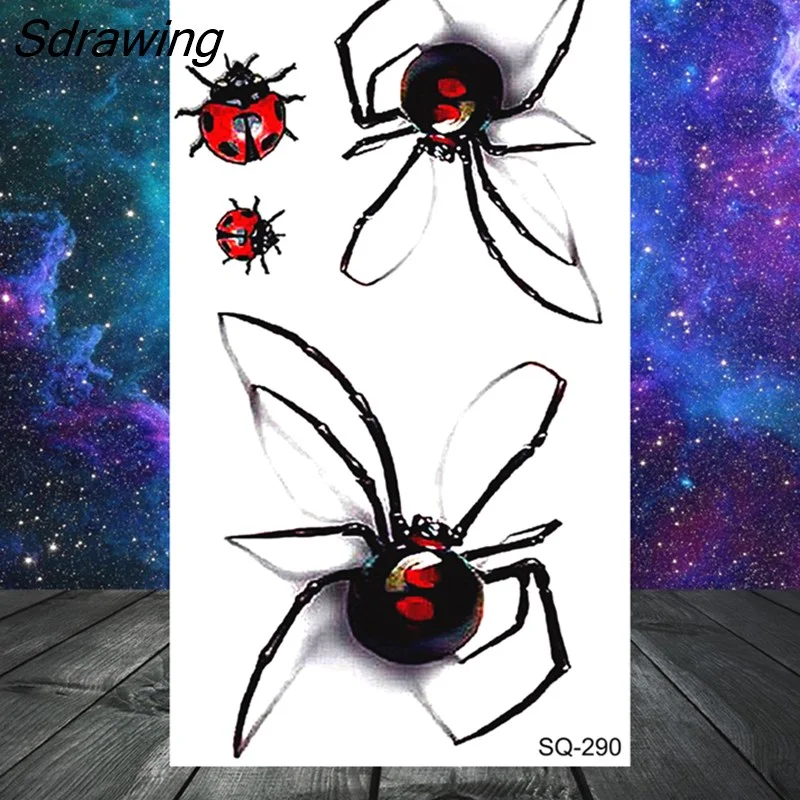 Sdrawing Butterfly Anchor Lion Wolf Temporary Tattoos For Women Men Skeleton Whale Elephant Fake Tattoo Neck Arm Hands Small Tatoo