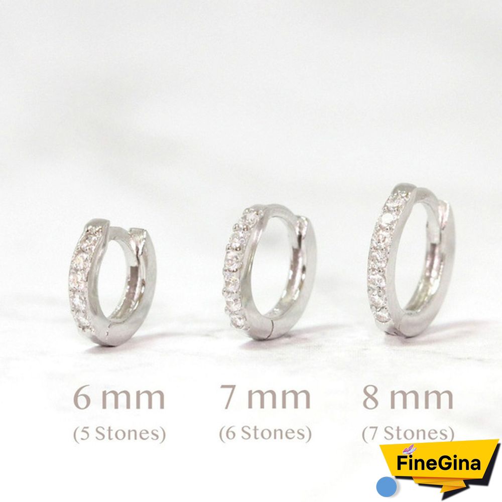 1Pc Small Hoop Earrings , Gold CZ Hoop Earrings,Huggie Hoop Earrings,Cartilage Earrings,Minimalist Earrings
