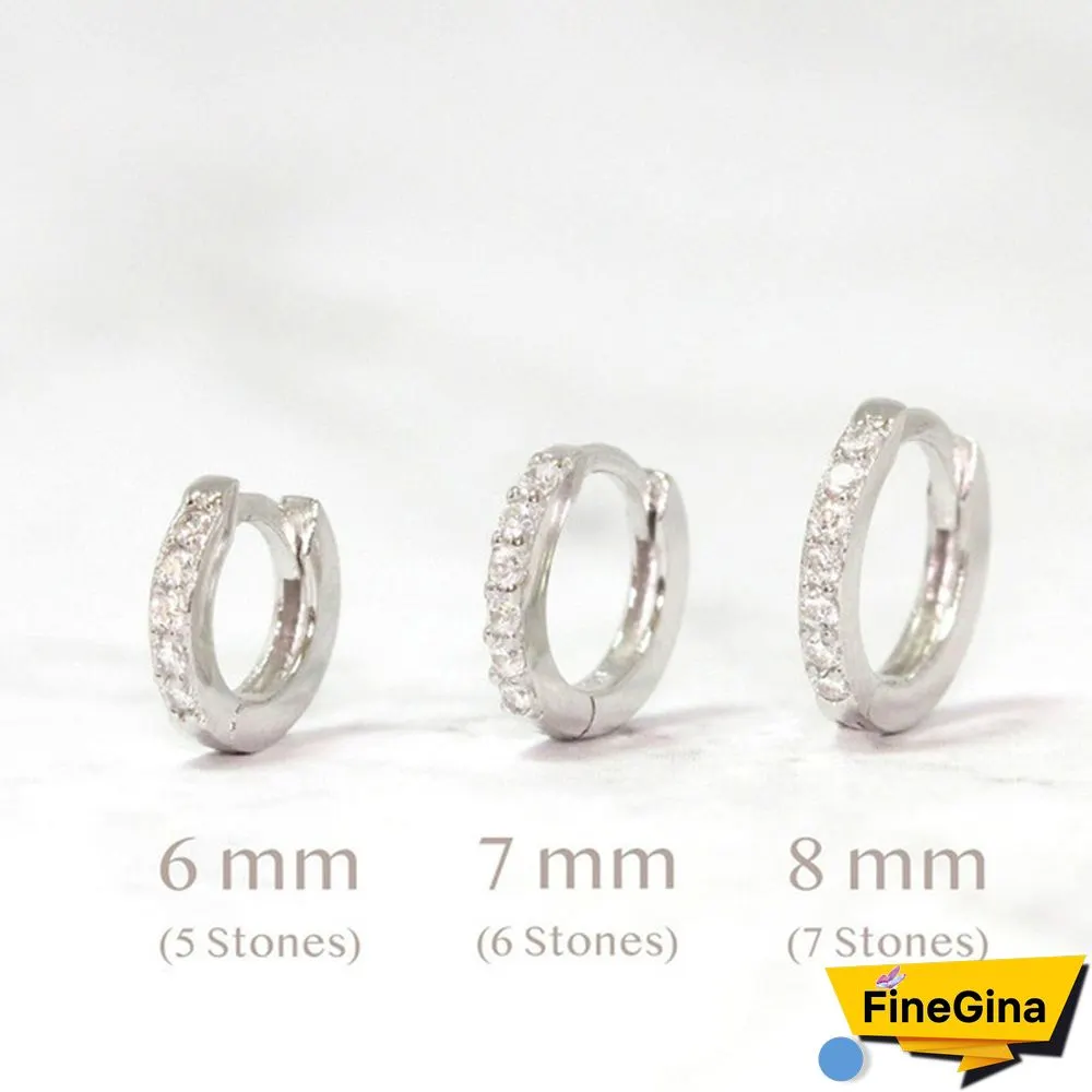 1Pc Small Hoop Earrings , Gold CZ Hoop Earrings,Huggie Hoop Earrings,Cartilage Earrings,Minimalist Earrings