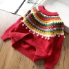 Kid Baby Girl New Year Retro Cashmere Sweater