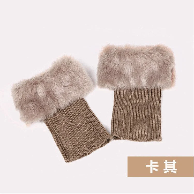 Leg Warmers Women Plush Winter Warm Solid Knitting Womens Legs Warmer European Style All-match Trendy High Elasticity Daily Chic