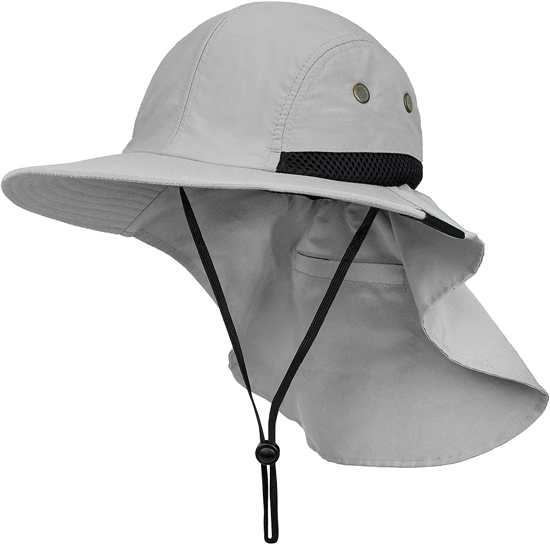 Fishing Hat with Neck Flap, Sun Protection Hiking Hat for Men Women Safari Cap