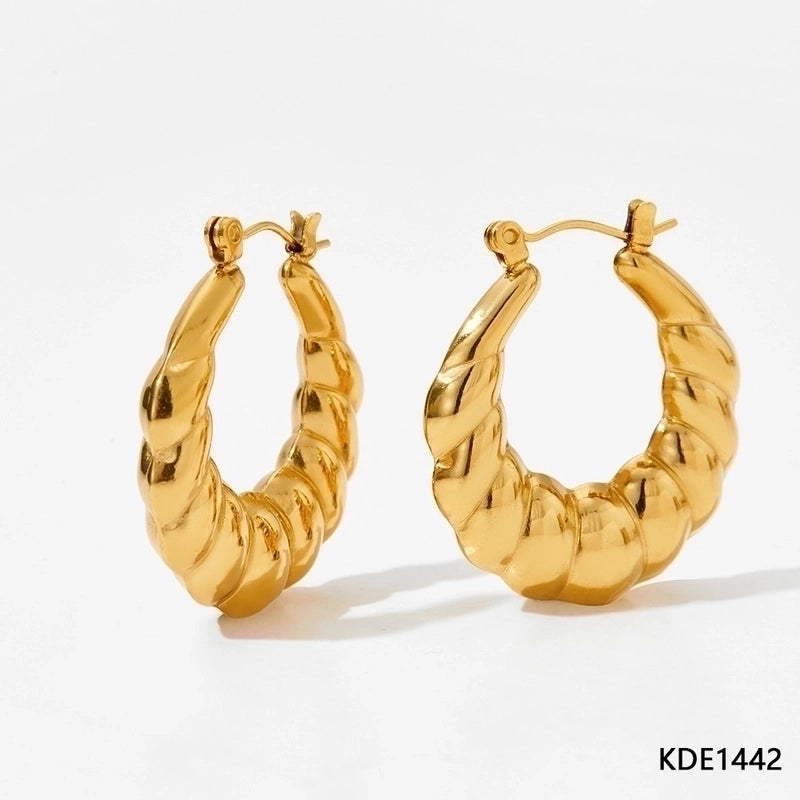 1 Pair IG Style Minimalist Solid Color Plating 304 Stainless Steel 16K Gold Plated White Gold Plated Gold Plated Earrings