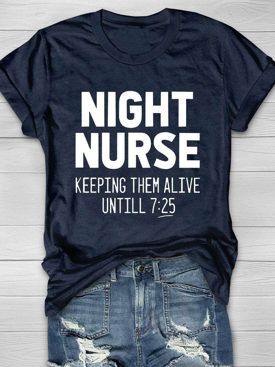 Night Nurse Print Short Sleeve T-shirt