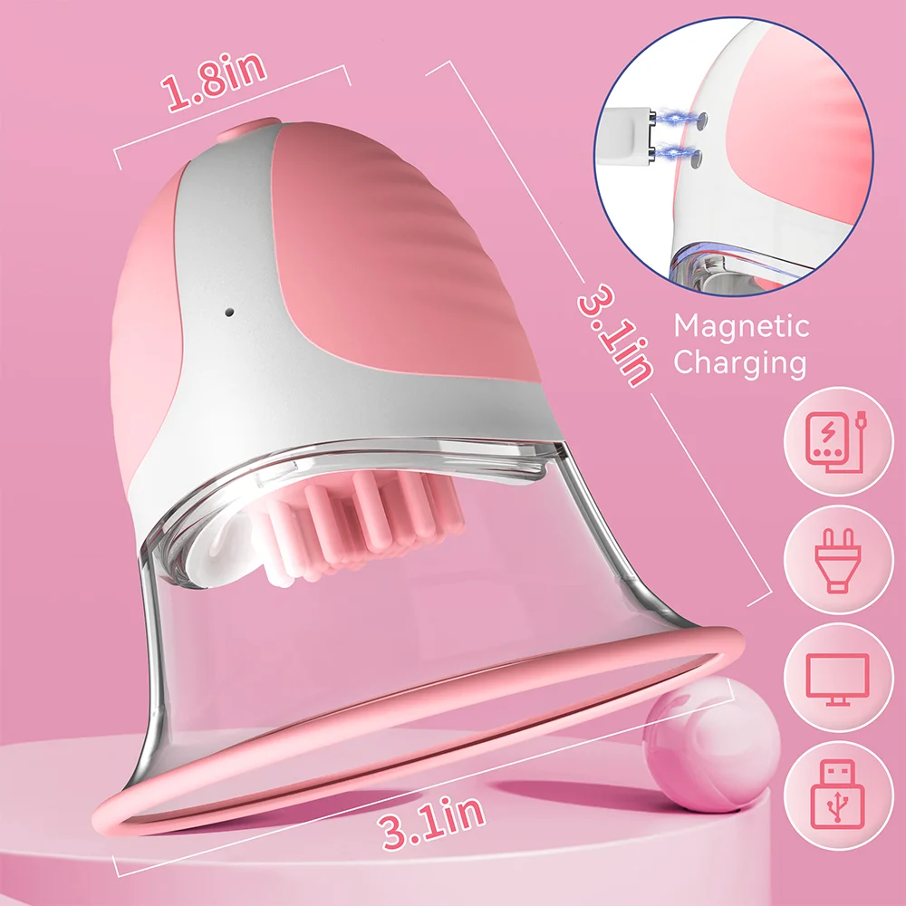 Wireless Remote Control Sucking Rotating Vibrating Breast Massager Clit Pump