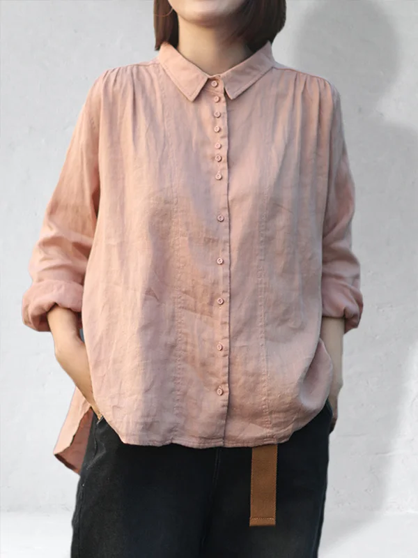 Vintage Pleated Comfy Loose Fit Blouse