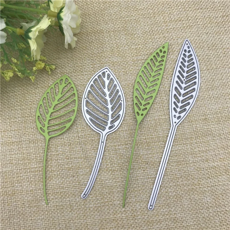 2Pcs new leaves Metal Dies Scrapbooking Metal Cutting Dies Craft Stamps die Cut Embossing Card Make Stencil Frame
