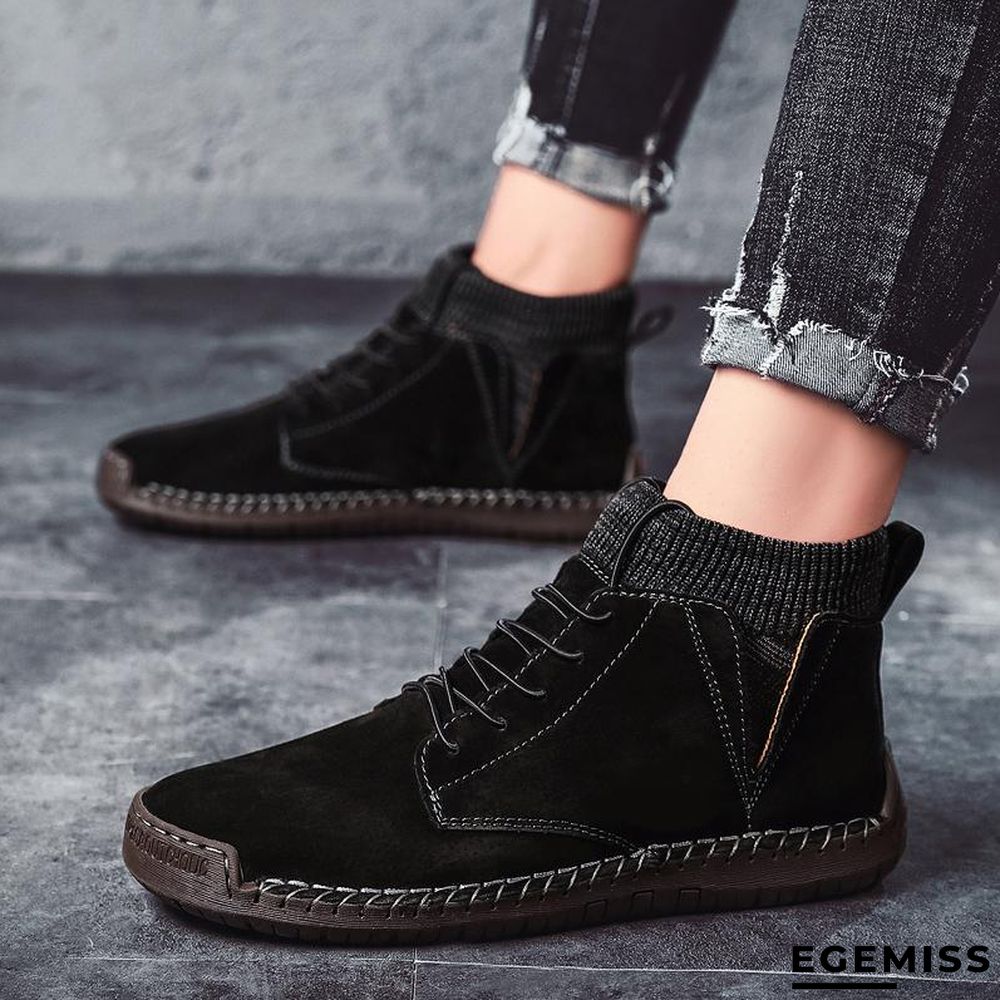 Men Casual Shoes High Top Boots Shoes Fashion Outdoor Army Travel Botas Hombre Sock Man Brithsh Sneaker | EGEMISS