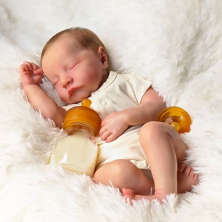 20" Newborn Sleeping Baby Preemie Handmade Soft Reborn Baby Doll Boy Named Noren with "Heartbeat" and Sound Creativegiftss® Minibabydolls®