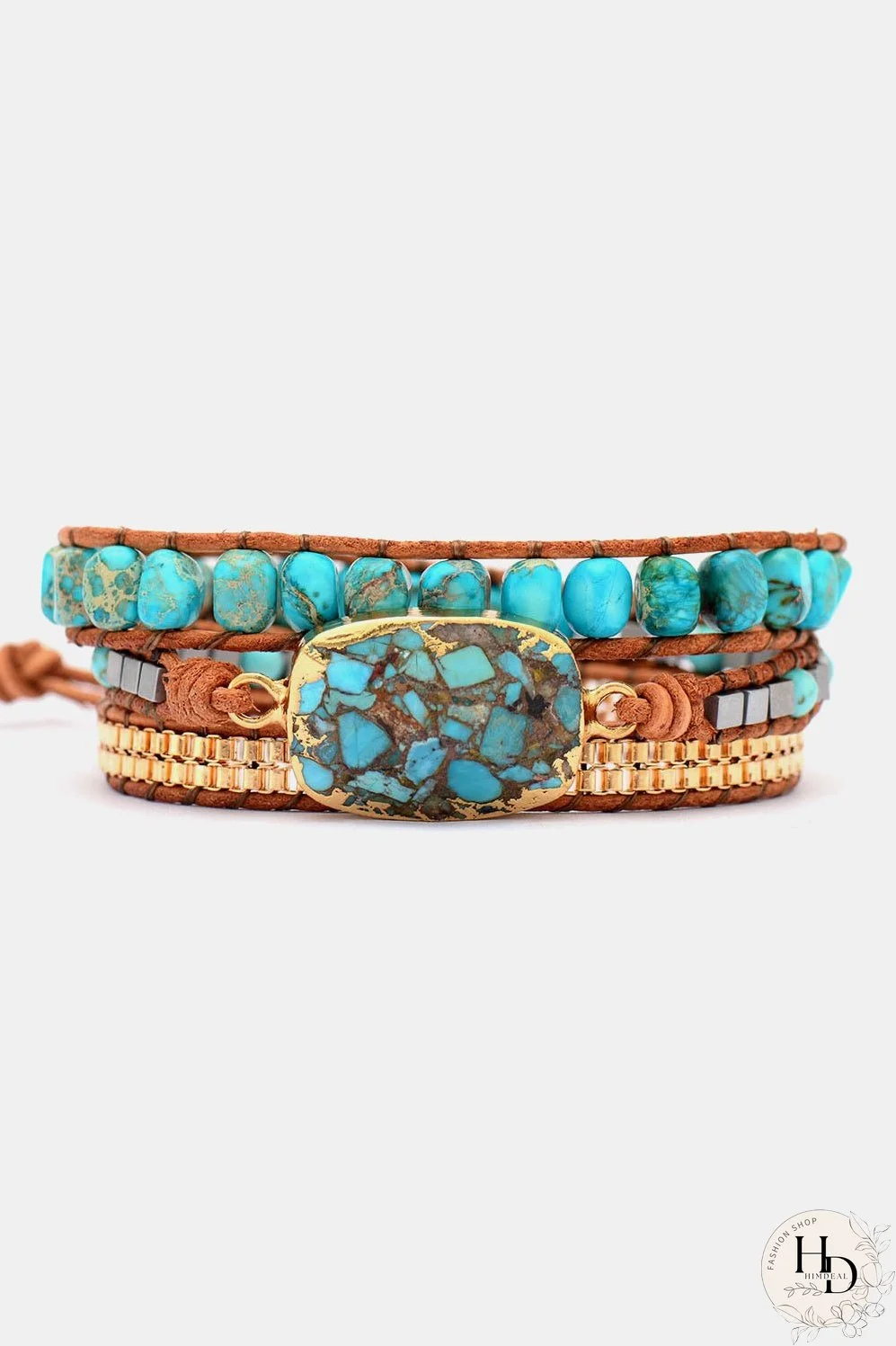 Handmade Natural Stone Copper Bracelet