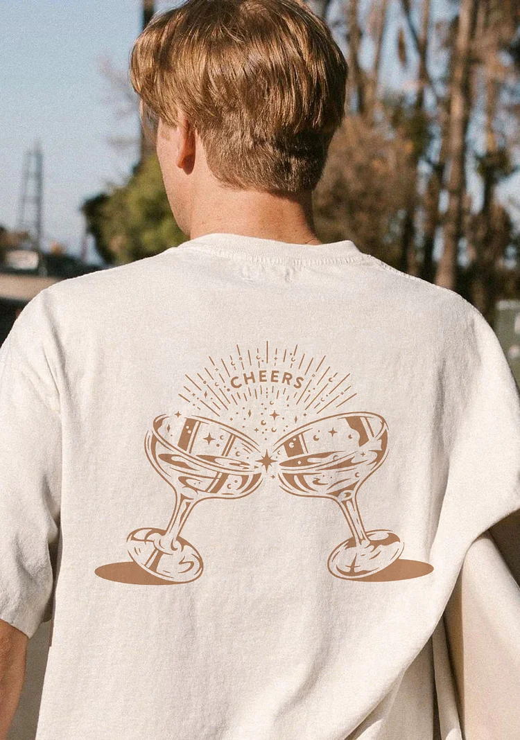 Cheers Print T-shirt