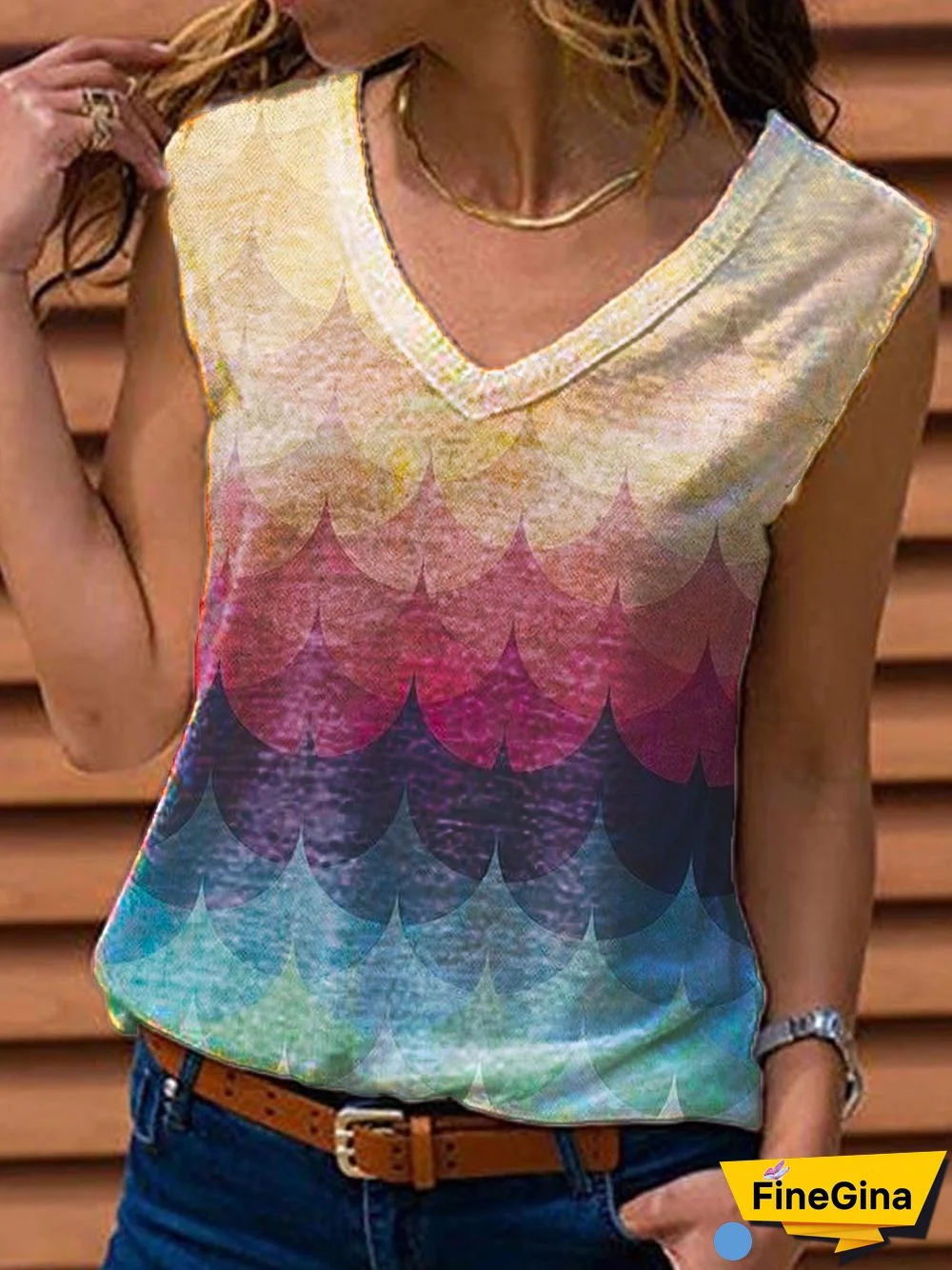 Shift Ombre/tie-Dye Casual Shirts & Tops