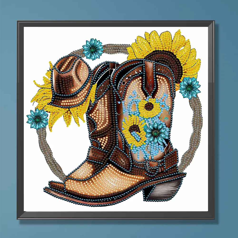 Special Shape Diamond Painting 30*30cm - Cowboy Boots