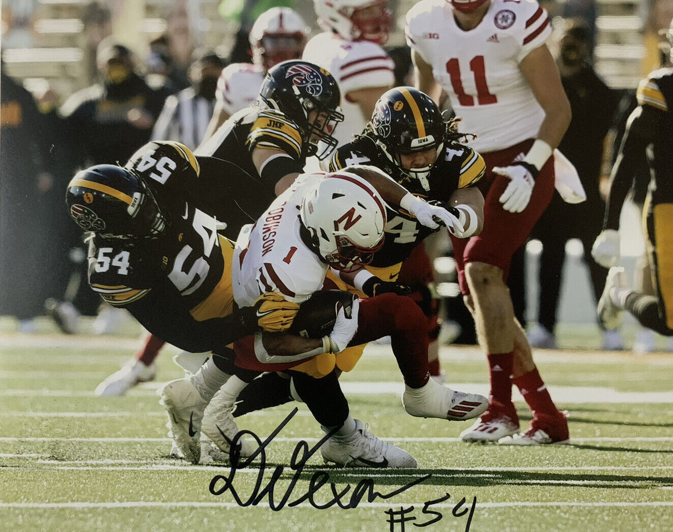 DAVIYON NIXON HAND SIGNED 8x10 Photo Poster painting IOWA HAWKEYES FOOTBALL AUTOGRAPH COA